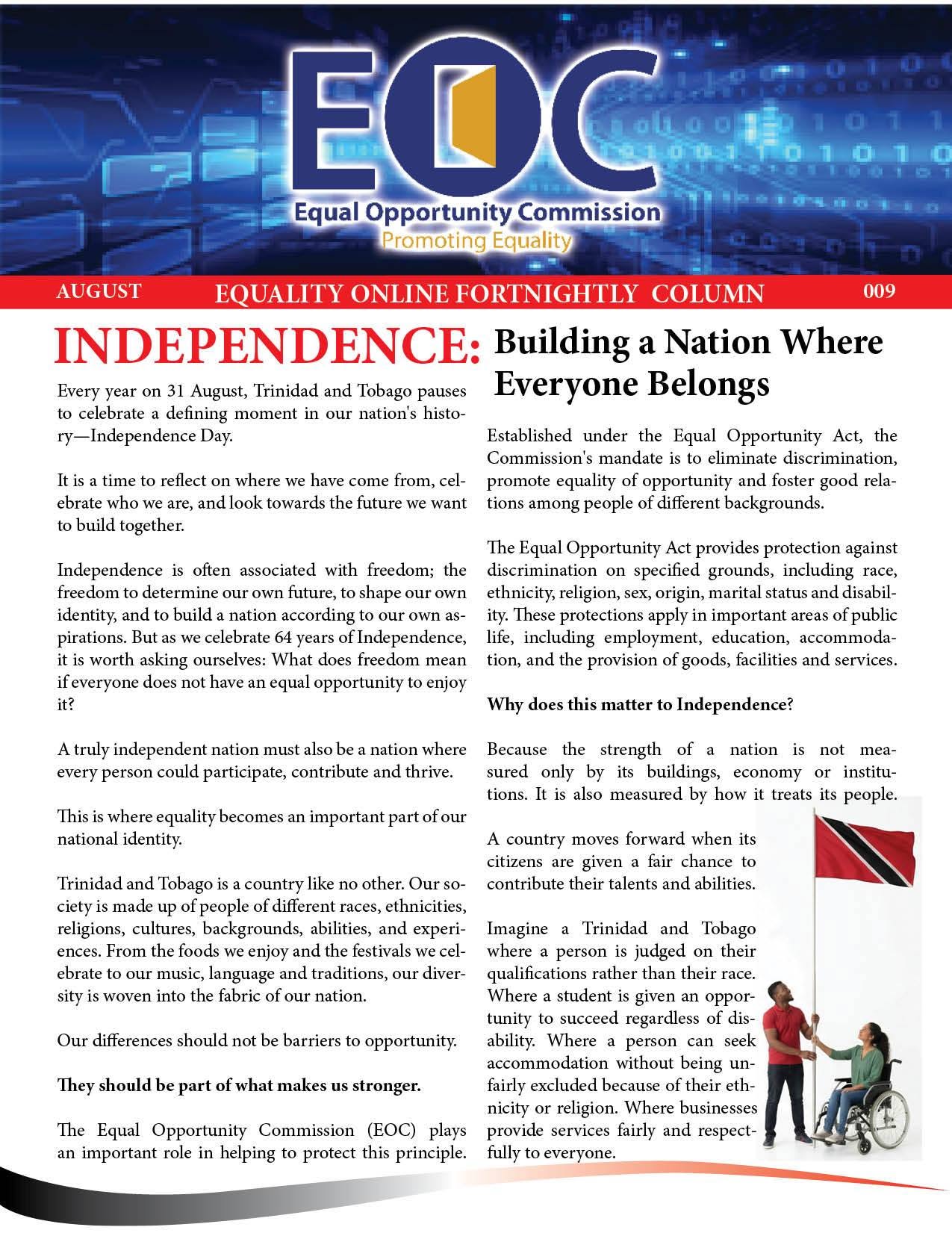 EOC Online Column - Independence